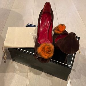 Brand new Cesare Paciotti suede and leather pumps